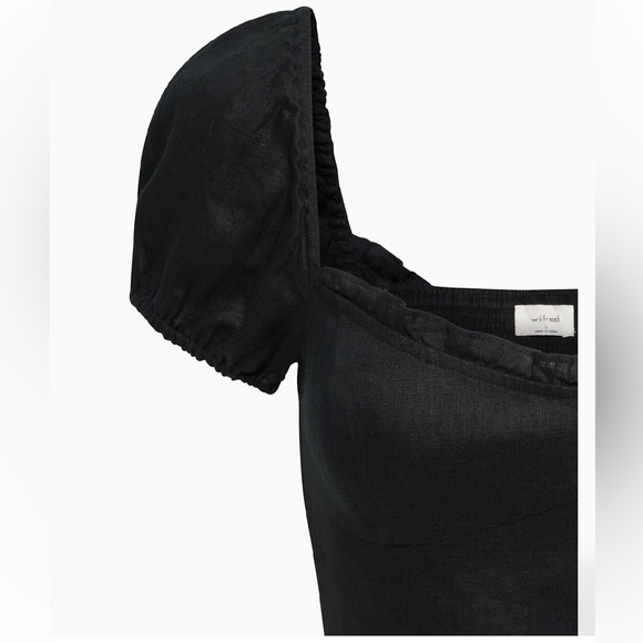 Wilfred Wander Linen Blouse Organic linen bustier blouse Black Sz M - Picture 3 of 7